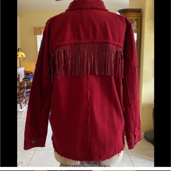 Zara Shiny Fringe overshirt jacket - Picture 4 of 9